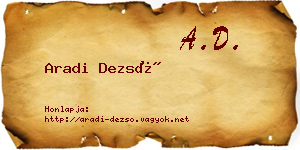 Aradi Dezső névjegykártya